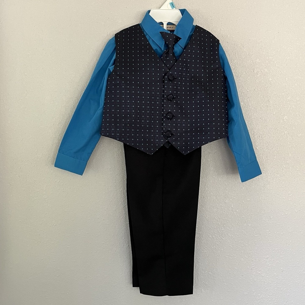 Jeffrey Banks 4Pc Blue Suit  Toddler Size 2T
